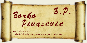 Borko Pivašević vizit kartica